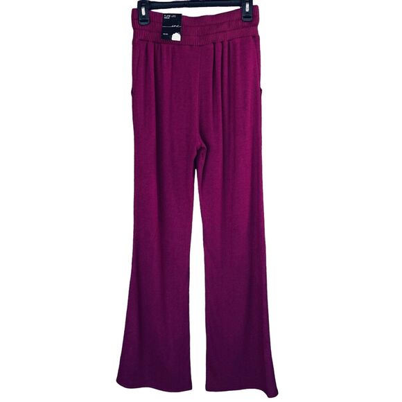 INC Small Flare Knit Sweater Pants Pockets Stretch Autumn Berry Magenta New - Picture 3 of 8
